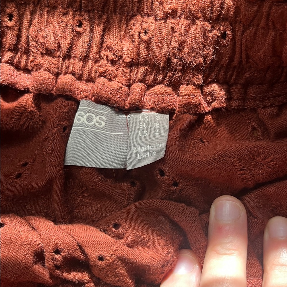 ASOS Textured Shorts in Rust - Picture 2 of 3